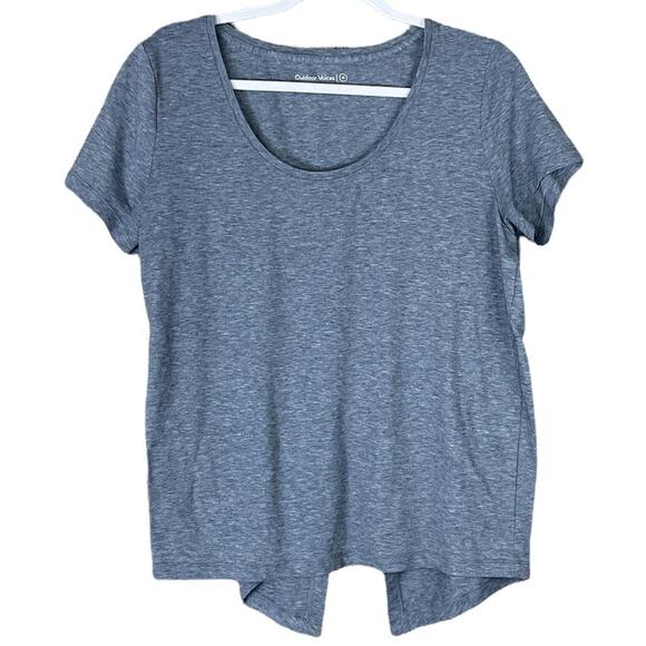 Outdoor Voices Short Sleeve Split Tie Back Top Heather Gray Size Medium - Picture 1 of 10